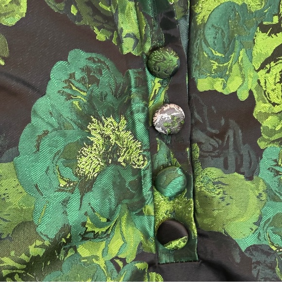 NWT Tuckernuck Pomander Place Green Floral Jacquard Samantha Dress Long Sleeve S - Picture 4 of 11